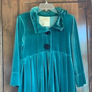 FREE PEOPLE GREEN VELVET COAT